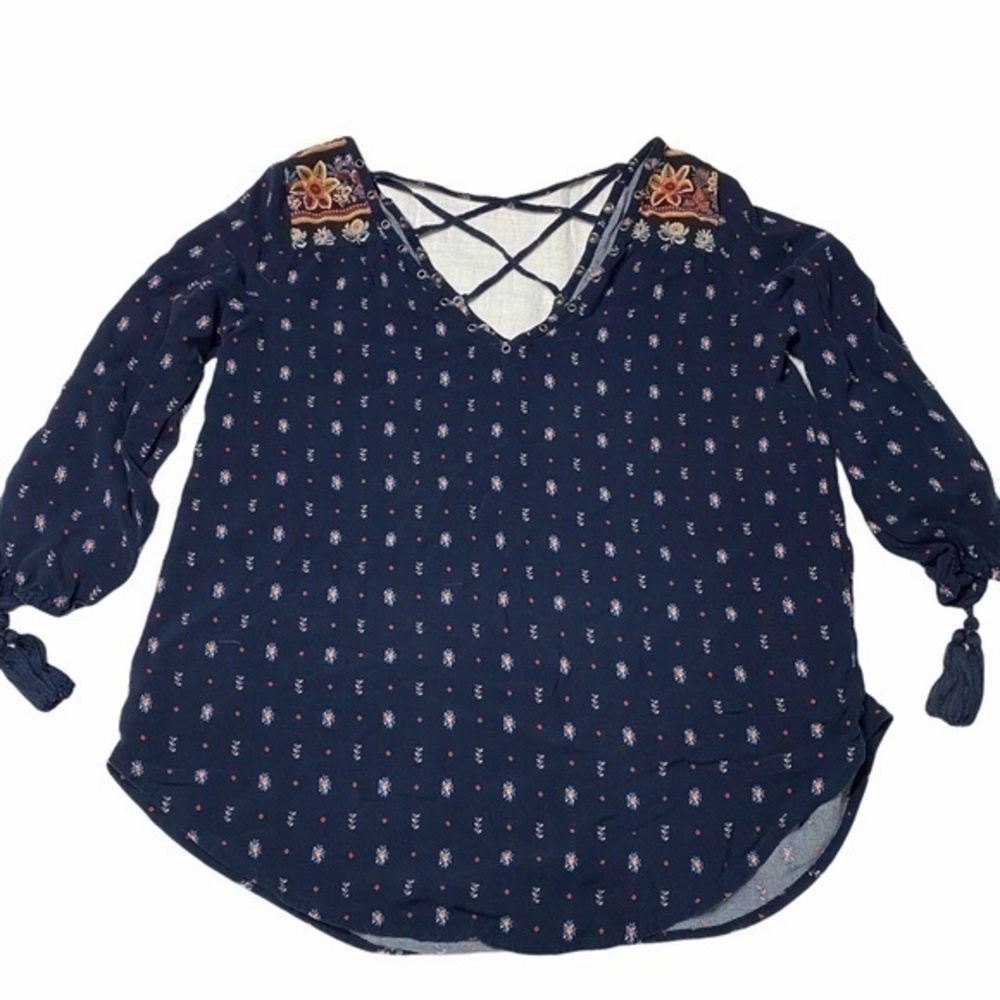 Hollister Aztec Print Blouse/Top Women Size S